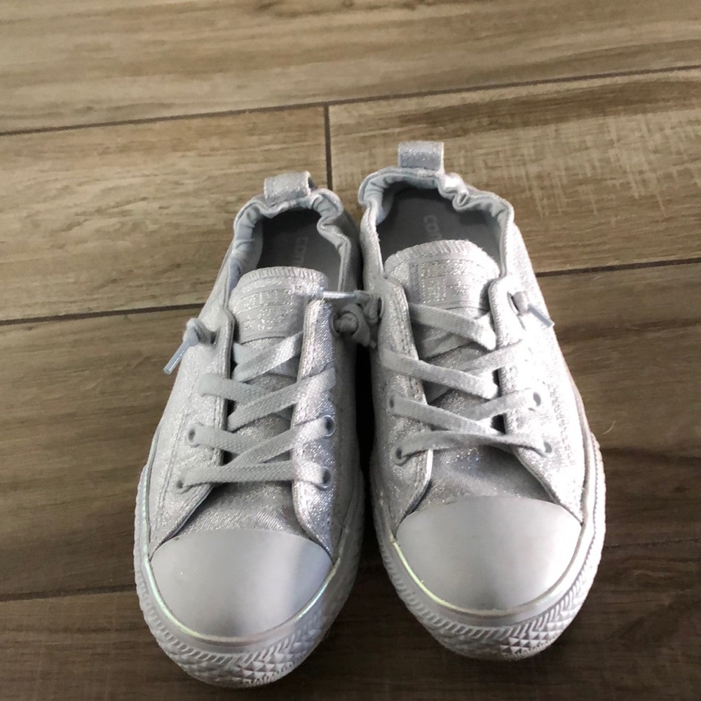 Converse shoreline silver glitter sneakers